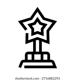 Icono de trofeo de estrella que representa el éxito, el premio, el premio y la recompensa, que representa el logro, la victoria y la excelencia, adecuado para conceptos relacionados con la competencia, la celebración y la calidad