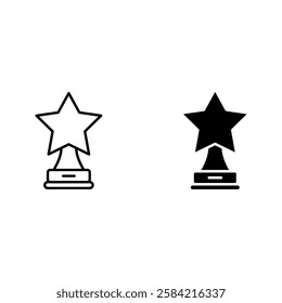 Star Trophy icon set color editable