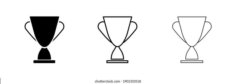 Sternentrophy Icon Set Design. Schneller erster Platz, Gewinner des Wettbewerbs, Nummer eins kreatives Symbolkonzept. Champions Cup-Flachsymbol. Unterschreibe die Trophäe. Gold-Sterne-Trophäe-Symbol. Modernes Cup-Icon-Design.