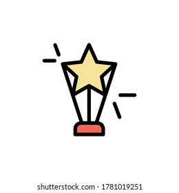 Star, trophy icon. Simple color with outline vector elements of rock n roll icons for ui and ux, website or mobile application
