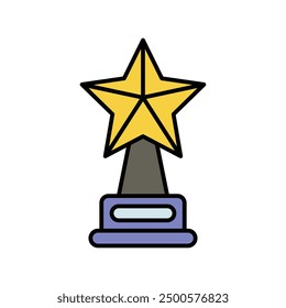 star trophy icon with white background vector stock illustration