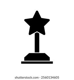 Star trophy illustrated on white background