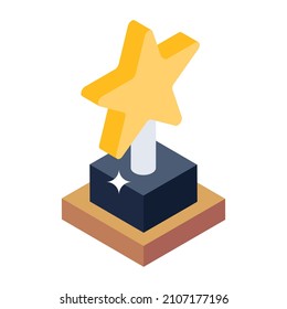 A star trophy isometric vector download

