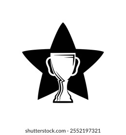 Design de ícone de modelo de logotipo de troféu de estrela