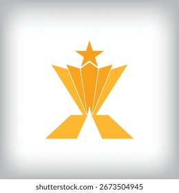 Star trophy logo. Unique design identity. Championship trophy logo template.