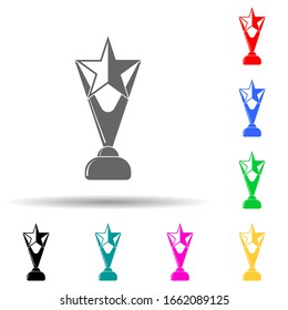 Star trophy multi color style icon. Simple glyph, flat vector of sucsess and awards icons for ui and ux, website or mobile application