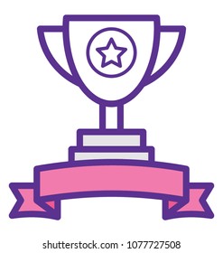 
 A star trophy with ribbon badge concept of best performance award
