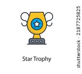 Star Trophy vector filled outline Icon Design illustration. Sports And Awards Symbol on White background EPS 10 File