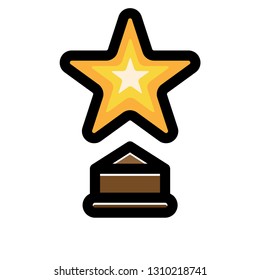 Star Trophy Vector Illustration Line Color Stock Vector (Royalty Free ...