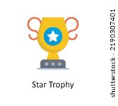 Star Trophy vector outline Icon Design illustration. Sports And Awards Symbol on White background EPS 10 File