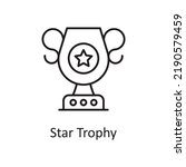 Star Trophy vector outline Icon Design illustration. Sports And Awards Symbol on White background EPS 10 File