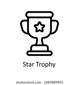 Vector de trofeo de estrella   iconos de esquema. Material gráfico simple