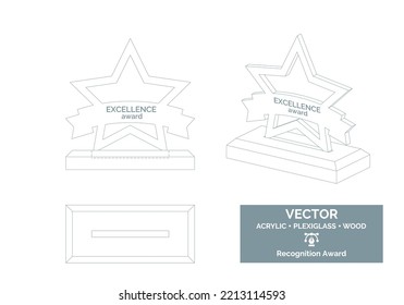 Star-Trophäe-Vektorvorlage, Preis für die Preisverleihung, Auszeichnung für die Unternehmensanerkennung