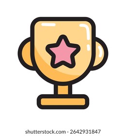 Star trophy winner award. Vector illustration