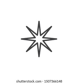 Star twinkle line icon. Sparkle linear style sign for mobile concept and web design. Star, flash outline vector icon. Symbol, logo illustration. Vector graphics