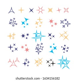 	
Star or twinkling set. Star light particles isolated