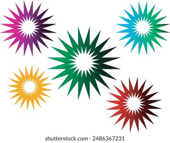 Star type multicolor vector for logo, logo vector