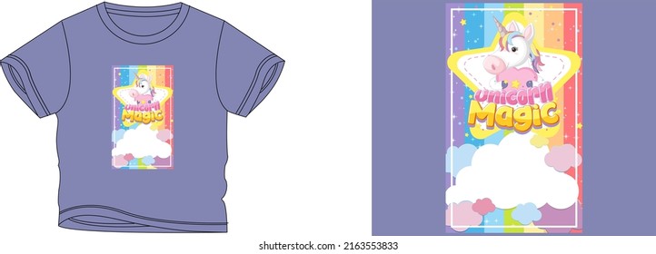star unicorn magic t-shirt design background color is a pulple and t-shirt color is a pulple beautiful color and beautiful design