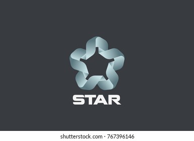 Star Union Logo ribbon Looped infinity design vector template.
Infinite Teamwork Friendship Partnership Logotype concept Ribbon icon.