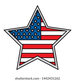 star with united states of america flag