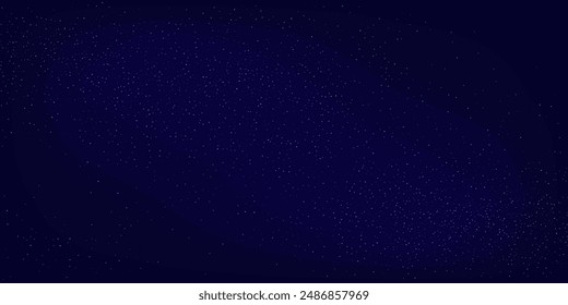 Star universe night sky blue black background with shining stars and cosmic dust. Realistic vector Illustration. Vastness and magic of universe, perfect for fantasy design