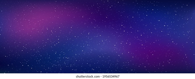 Star Universe And Stardust In Deep Space Background And Gradient Sky Galaxy In The Night With Nebula In The Cosmos. Vector Illustration.