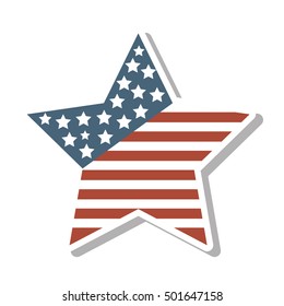 star with usa flag icon vector illustration design