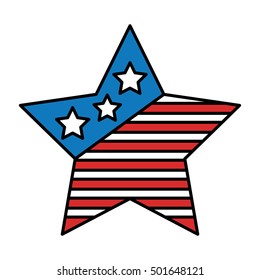 star with usa flag icon vector illustration design