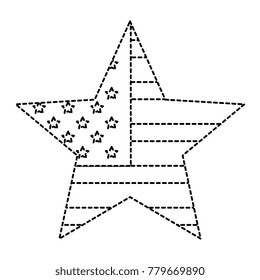 star with USA flag isolated icon