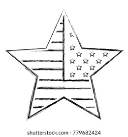 star with USA flag isolated icon