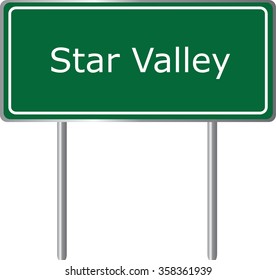 Star Valley , Arizona , road sign green vector illustration, road table, USA city
