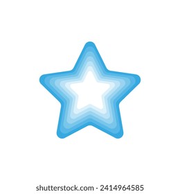 Star vector 3d blue design icon