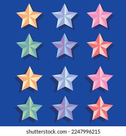 star vector 3D with shadow