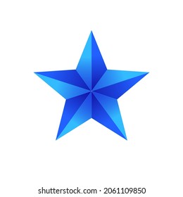 Star vector. Blue winter star icon design isolated in white. Christmas star.