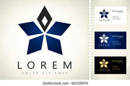 star vector with business card template.