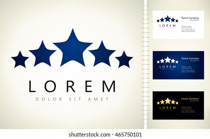 star vector with business card template.