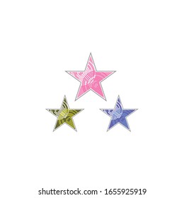 Star vector collection. Modern simple stars