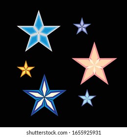 Star vector collection. Modern simple stars