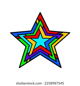 star vector in colorful wicker style