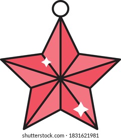 star vector colour line icon 