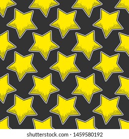 Star. Vector concept in doodle and sketch style. Hand drawn illustration for printing on T-shirts, postcards. Seamless pattern for textile, paper wrap.