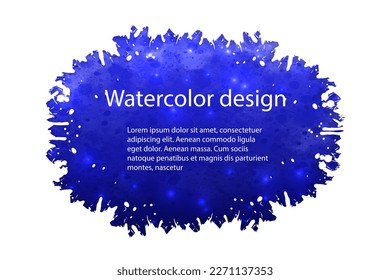 star vector dark blue space background with constellations and clouds. Watercolor night sky inspirational illustration
