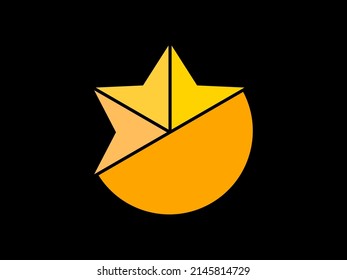 a star. vector. editable. orange. black