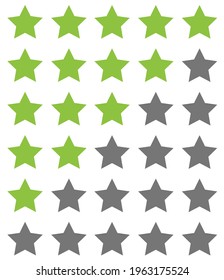 Vector estrella Cinco estrellas de la clasificación de productos de clientes revisan el icono verde plano para aplicaciones y sitios web. Ilustración del vector