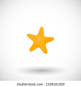 Star vector flat icon, flat design of rating symbol or night sky object with round shadow isolated on white background, vector illustration