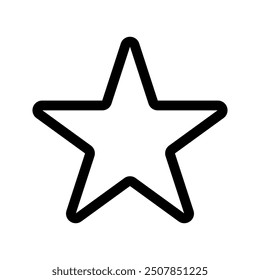 Star vector flat icon in hollow outline isolated on transparent background for websites and graphic resources.