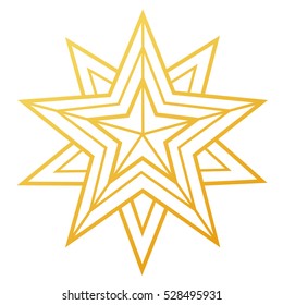 Star, vector geometric illustration. Christmas star for design, card, invitation, print.