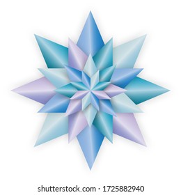 Estrella, ilustración geométrica vectorial, copo de nieve