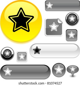 Iconos grises vectoriales de estrella.