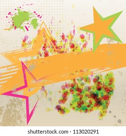 Star vector grunge abstract background.